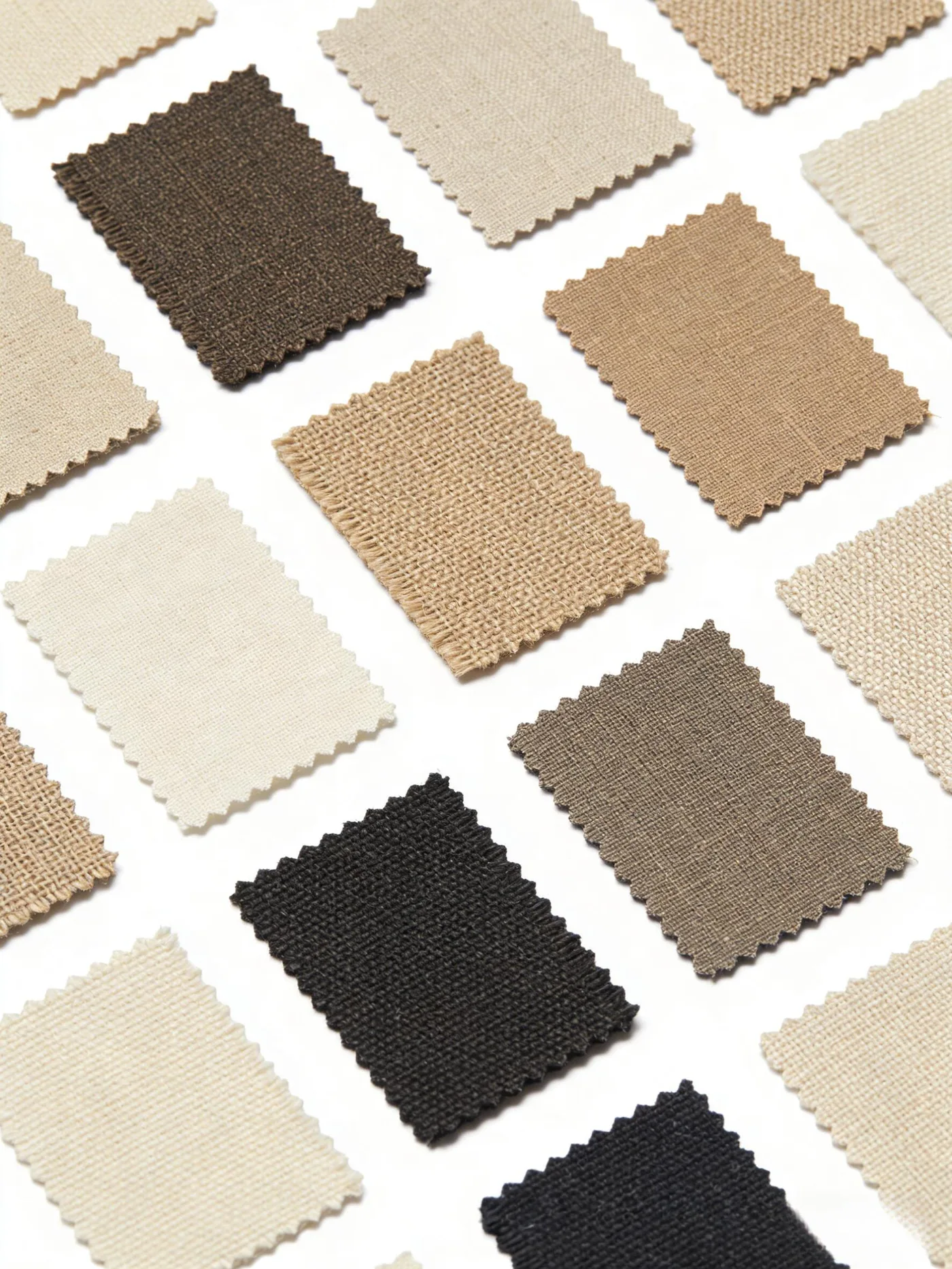 Canvas fabric color swatches laid out in a grid